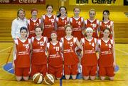 31 March 2004; The team from Presentation Thurles. All - Ireland Schoolgirls Basketball League, Cadette 'A' Final, Presentation Thurles, Co. Tipperary v Holy Faith Clontarf, Co. Dublin, ESB Arena, Tallaght, Dublin. Picture credit; Brendan Moran / SPORTSFILE *EDI*