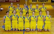 31 March 2004; The team from Castletroy College, Limerick. All - Ireland Schoolgirls Basketball League, Cadette 'B' Final, Castletroy College, Limerick v Colaiste Mhuire, Crosshaven, Co. Cork, ESB Arena, Tallaght, Dublin. Picture credit; Brendan Moran / SPORTSFILE *EDI*