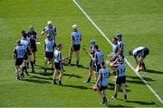 7 July 2013; The Dublin players before the match. Leinster GAA Hurling Senior Championship Final, Galway v Dublin, Croke Park, Dublin. Picture credit: Brian Lawless / SPORTSFILE