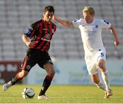 26 July 2013; Stephen Traynor, Bohemians, in action against Paul O'Conor, Drogheda United. Airtricity League Premier Division, Bohemians v Drogheda United, Dalymount Park, Dublin. Picture credit: Matt Browne / SPORTSFILE