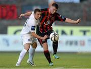 26 July 2013; Darragh Reynor, Bohemians, in action against Gary O'Neill, Drogheda United. Airtricity League Premier Division, Bohemians v Drogheda United, Dalymount Park, Dublin. Picture credit: Matt Browne / SPORTSFILE