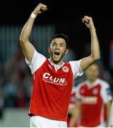 26 July 2013; St. Patrick’s Athletic's Killian Brennan celebrates after scoring his side's second and winning goal. Airtricity League Premier Division, St. Patrick’s Athletic v Cork City, Richmond Park, Dublin. Picture credit: David Maher / SPORTSFILE
