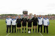 21 July 2013; Referee Ray McBrien with his match officials. Electric Ireland Connacht GAA Football Minor Championship Final, Roscommon v Mayo, Elverys MacHale Park, Castlebar, Co. Mayo. Picture credit: Stephen McCarthy / SPORTSFILE