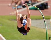 27 July 2013; Tori Pena, Finn Valey A.C., Co. Donegal, competing in the Women's Pole Vault at the Woodie’s DIY National Senior Track and Field Championships. Morton Stadium, Santry, Co. Dublin. Picture credit: Matt Browne / SPORTSFILE