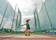 27 July 2013; Cara Kennedy, from Ferrybank A.C., Co. Waterford, on her way to winning the Women's Hammer at the Woodie’s DIY National Senior Track and Field Championships. Morton Stadium, Santry, Co. Dublin. Picture credit: Matt Browne / SPORTSFILE