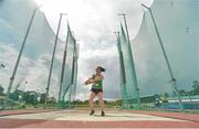 27 July 2013; Cara Kennedy, from Ferrybank A.C., Co. Waterford, on her way to winning the Women's Hammer at the Woodie’s DIY National Senior Track and Field Championships. Morton Stadium, Santry, Co. Dublin. Picture credit: Matt Browne / SPORTSFILE