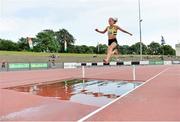 27 July 2013; Michelle Finn, from Leevale A.C., Co. Cork, on her way to winning the Women's 3000m Steeplechase at the Woodie’s DIY National Senior Track and Field Championships. Morton Stadium, Santry, Co. Dublin. Picture credit: Matt Browne / SPORTSFILE