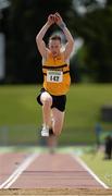 27 July 2013; Denis Finnegan, Leevale A.C., Co. Cork, on his way to winning the Men's Triple Jump at the Woodie’s DIY National Senior Track and Field Championships. Morton Stadium, Santry, Co. Dublin. Picture credit: Matt Browne / SPORTSFILE