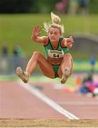27 July 2013; Kelly Proper, Ferrybank A.C., Co. Waterford, on her way to winning the Women's Long Jump at the Woodie’s DIY National Senior Track and Field Championships. Morton Stadium, Santry, Co. Dublin. Picture credit: Matt Browne / SPORTSFILE