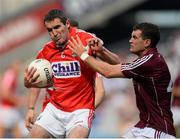 27 July 2013; Graham Canty, Cork, in action against Johnny Duane, Galway. GAA Football All-Ireland Senior Championship, Round 4, Cork v Galway, Croke Park, Dublin. Picture credit: David Maher / SPORTSFILE