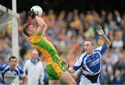 27 July 2013; Patrick McBrearty, Donegal, in action against Peter O'Leary, Laois. GAA Football All-Ireland Senior Championship, Round 4, Donegal v Laois, Pairc Sean Mac Diarmada, Carrick-on-Shannon, Co. Leitrim. Picture credit: Oliver McVeigh / SPORTSFILE