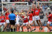 27 July 2013; Cork players are unable to keep out an injury-time goal from Galway's Michael Meehan. GAA Football All-Ireland Senior Championship, Round 4, Cork v Galway, Croke Park, Dublin. Picture credit: David Maher / SPORTSFILE