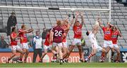 27 July 2013; Cork players fail to stop a late Michael Meehan, Galway, free which resulted in a goal. GAA Football All-Ireland Senior Championship, Round 4, Cork v Galway, Croke Park, Dublin. Picture credit: Stephen McCarthy / SPORTSFILE