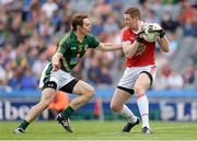 27 July 2013; Pascal McConnell, Tyrone, in action against Stephen Bray, Meath. GAA Football All-Ireland Senior Championship, Round 4, Meath v Tyrone, Croke Park, Dublin. Picture credit: Stephen McCarthy / SPORTSFILE