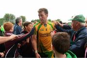 27 July 2013; Eamonn McGee, Donegal, is congratulated by fans after the game. GAA Football All-Ireland Senior Championship, Round 4, Donegal v Laois, Pairc Sean Mac Diarmada, Carrick-on-Shannon, Co. Leitrim. Picture credit: Oliver McVeigh / SPORTSFILE