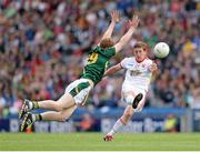 27 July 2013; Dermot Carlin, Tyrone, in action against Ciaran Lenihan, Meath. GAA Football All-Ireland Senior Championship, Round 4, Meath v Tyrone, Croke Park, Dublin. Picture credit: Stephen McCarthy / SPORTSFILE