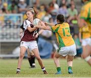 27 July 2013; Ruth Kearney, Westmeath, in action against  Emer Gallagher, Donegal. TG4 All-Ireland Ladies Senior Football Championship, Round 1, Qualifier, Donegal v Westmeath, Pairc Sean Mac Diarmada, Carrick-on-Shannon, Co. Leitrim. Picture credit: Oliver McVeigh / SPORTSFILE