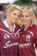 28 July 2013; Jemma Starr, left, and Laura Donoghue, from Woodford, Co. Galway, ahead of the game. GAA Hurling All-Ireland Senior Championship, Quarter-Final, Galway v Clare, Semple Stadium, Thurles, Co. Tipperary. Picture credit: Stephen McCarthy / SPORTSFILE