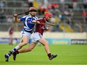 28 July 2013; Ronan O'Meara, Galway, in action against Ciaran Collier, Laois. Electric Ireland GAA Hurling All-Ireland Minor Championship, Quarter-Final, Galway v Laois, Semple Stadium, Thurles, Co. Tipperary. Picture credit: Ray McManus / SPORTSFILE
