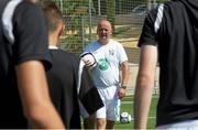 28 July 2013; Ireland coach Gerard Glynn gives instructions to his players before the game. 2013 CPISRA Intercontinental Cup, Group B, Ireland v Russia, Stadium ZEM Jaume Tubau, Sant Cugat del Valles, Barcelona, Spain. Picture credit: Juan Manuel Baliellas / SPORTSFILE