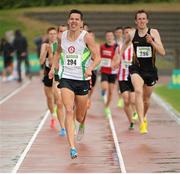 28 July 2013; Paul Robinson, St. Coca's A.C., Co. Kildare, on his way to winning the Men's 800m event at the Woodie’s DIY National Senior Track and Field Championships. Morton Stadium, Santry, Co. Dublin. Picture credit: Tomas Greally / SPORTSFILE