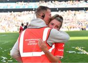 16 September 2018; Saoirse Noonan of Cork is consoled by her brother and Sportsfile Photographer Eóin Noonan during the TG4 All-Ireland Ladies Football Senior Championship Final match between Cork and Dublin at Croke Park, Dublin. Photo by Sam Barnes/Sportsfile