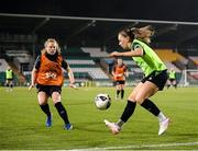 29 November 2021; Katie McCabe with Amber Barrett during a Republic of Ireland Women training session at Tallaght Stadium in Dublin. Photo by Stephen McCarthy/Sportsfile