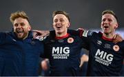 28 November 2021; St Patrick's Athletic players, from left, Paddy Barrett, Chris Forrester and Ian Bermingham during the Extra.ie FAI Cup Final match between Bohemians and St Patrick's Athletic at Aviva Stadium in Dublin. Photo by Eóin Noonan/Sportsfile