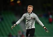 28 November 2021; Bohemians goalkeeper Enda Minogue during the Extra.ie FAI Cup Final match between Bohemians and St Patrick's Athletic at Aviva Stadium in Dublin. Photo by Eóin Noonan/Sportsfile
