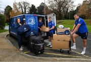 6 December 2021; Leinster Rugby have this morning announced the Peter McVerry Trust as its second charity affiliate of the new season. The Peter McVerry Trust will work with the club over the next month with the aim of raising awareness of homelessness in Ireland and in particular in the 12 counties of Leinster, with Leinster Rugby highlighting the great work of the Peter McVerry Trust across its digital and social platforms. In addition, Life Style Sports, a premium partner of Leinster Rugby, has agreed, with the support of adidas, to donate cold weather adidas Leinster Rugby kit to the Peter McVerry Trust to help those that rely on their services over the winter months ahead. The kit will be distributed from the Peter McVerry Trust headquarters in Dublin and from its regional offices in Drogheda and in Naas. In attendance at the announcement were, from left, Leinster Rugby players Jennie Finlay, Josh van der Flier, David Hawkshaw and Ross Molony. For further information please check out pmvtrust.ie or leinsterrugby.ie Photo by Harry Murphy/Sportsfile
