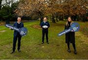 6 December 2021; Leinster Rugby have this morning announced the Peter McVerry Trust as its second charity affiliate of the new season. The Peter McVerry Trust will work with the club over the next month with the aim of raising awareness of homelessness in Ireland and in particular in the 12 counties of Leinster, with Leinster Rugby highlighting the great work of the Peter McVerry Trust across its digital and social platforms. In addition, Life Style Sports, a premium partner of Leinster Rugby, has agreed, with the support of adidas, to donate cold weather adidas Leinster Rugby kit to the Peter McVerry Trust to help those that rely on their services over the winter months ahead. The kit will be distributed from the Peter McVerry Trust headquarters in Dublin and from its regional offices in Drogheda and in Naas. In attendance at the announcement were, from left, Leinster sponsorship manager Eamon De Búrca, CEO of Peter McVerry Trust Pat Doyle and Life Style Sports Senior Marketing Executive Laoise McKenna. For further information please check out pmvtrust.ie or leinsterrugby.ie Photo by Harry Murphy/Sportsfile