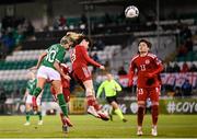 30 November 2021; Denise O'Sullivan of Republic of Ireland heads her side's sixth goal during the FIFA Women's World Cup 2023 qualifying group A match between Republic of Ireland and Georgia at Tallaght Stadium in Dublin. Photo by Stephen McCarthy/Sportsfile