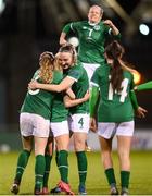30 November 2021; Republic of Ireland players celebrate their side's fifth goal, scored by Denise O'Sullivan, during the FIFA Women's World Cup 2023 qualifying group A match between Republic of Ireland and Georgia at Tallaght Stadium in Dublin. Photo by Stephen McCarthy/Sportsfile