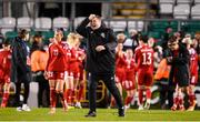 30 November 2021; Georgia manager Giorgi Chkhaidze reacts after his side's defeat in the FIFA Women's World Cup 2023 qualifying group A match between Republic of Ireland and Georgia at Tallaght Stadium in Dublin. Photo by Stephen McCarthy/Sportsfile