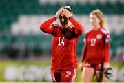 30 November 2021; Anastasia Bolkvadze of Georgia reacts after the FIFA Women's World Cup 2023 qualifying group A match between Republic of Ireland and Georgia at Tallaght Stadium in Dublin. Photo by Stephen McCarthy/Sportsfile