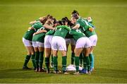 30 November 2021; Republic of Ireland players huddle before the FIFA Women's World Cup 2023 qualifying group A match between Republic of Ireland and Georgia at Tallaght Stadium in Dublin. Photo by Stephen McCarthy/Sportsfile