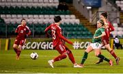 30 November 2021; Denise O'Sullivan of Republic of Ireland shoots to score her side's fourth goal during the FIFA Women's World Cup 2023 qualifying group A match between Republic of Ireland and Georgia at Tallaght Stadium in Dublin. Photo by Stephen McCarthy/Sportsfile