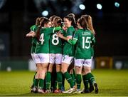 30 November 2021; Republic of Ireland players celebrate after Denise O'Sullivan scored their fifth goal during the FIFA Women's World Cup 2023 qualifying group A match between Republic of Ireland and Georgia at Tallaght Stadium in Dublin. Photo by Stephen McCarthy/Sportsfile