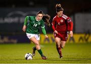 30 November 2021; Jessica Ziu of Republic of Ireland in action against Natia Danelia of Georgia during the FIFA Women's World Cup 2023 qualifying group A match between Republic of Ireland and Georgia at Tallaght Stadium in Dublin. Photo by Stephen McCarthy/Sportsfile