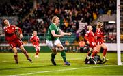 30 November 2021; Amber Barrett of Republic of Ireland celebrates after scoring her side's tenth goal during the FIFA Women's World Cup 2023 qualifying group A match between Republic of Ireland and Georgia at Tallaght Stadium in Dublin. Photo by Stephen McCarthy/Sportsfile