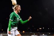 30 November 2021; Saoirse Noonan of Republic of Ireland celebrates after scoring her side's ninth goal during the FIFA Women's World Cup 2023 qualifying group A match between Republic of Ireland and Georgia at Tallaght Stadium in Dublin. Photo by Eóin Noonan/Sportsfile
