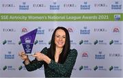 1 December 2021; Áine O'Gorman of Peamount United with her Team of the Year award during the 2021 SSE Airtricity Women's National League Awards at Castleknock Hotel in Dublin. Photo by Piaras Ó Mídheach/Sportsfile