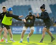 2 December 2021; Rhys Ruddock, centre, with Tommy O'Brien and James Lowe during the Leinster Rugby captain's run at the RDS Arena in Dublin. Photo by Harry Murphy/Sportsfile