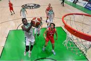 28 November 2021; Taiwo Badmus of Ireland goes up for a basket during the FIBA EuroBasket 2025 Pre-Qualifiers First Round Group A match between Ireland and Austria at National Basketball Arena in Tallaght, Dublin. Photo by Brendan Moran/Sportsfile