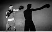 12 May 2021; (EDITOR'S NOTE; Image has been converted to black & white) Boxer Brendan Irvine during a Tokyo Team Ireland Announcement  for Boxing at the Institute of Sport at the Sport Ireland Campus in Dublin. Photo by Seb Daly/Sportsfile