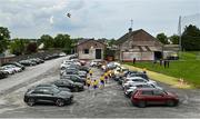 30 May 2021; The Roscommon team make their way through the car park to the pitch for the second half of the Allianz Football League Division 1 South Round 3 match between Roscommon and Kerry at Dr Hyde Park in Roscommon. Photo by Brendan Moran/Sportsfile