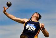 19 June 2021; Jack Forde of St. Killian's AC, Wexford, competing in the Junior Men's Shot Put during day one of the Irish Life Health Junior Championships & U23 Specific Events at Morton Stadium in Santry, Dublin. Photo by Sam Barnes/Sportsfile