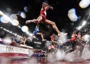 2 August 2021; Soufiane El Bakkali of Morocco in action during the final of the men's 3000 metres steeplechase at the Olympic Stadium on day ten of the 2020 Tokyo Summer Olympic Games in Tokyo, Japan. Photo by Ramsey Cardy/Sportsfile