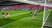 22 August 2021; Shane Kingston of Cork scores his side's first goal during the GAA Hurling All-Ireland Senior Championship Final match between Cork and Limerick in Croke Park, Dublin. Photo by Brendan Moran/Sportsfile