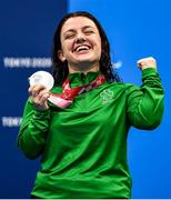 30 August 2021; Nicole Turner of Ireland with her silver medal after competing in the Women's S6 50 metre butterfly final at the Tokyo Aquatic Centre on day six during the Tokyo 2020 Paralympic Games in Tokyo, Japan. Photo by David Fitzgerald/Sportsfile